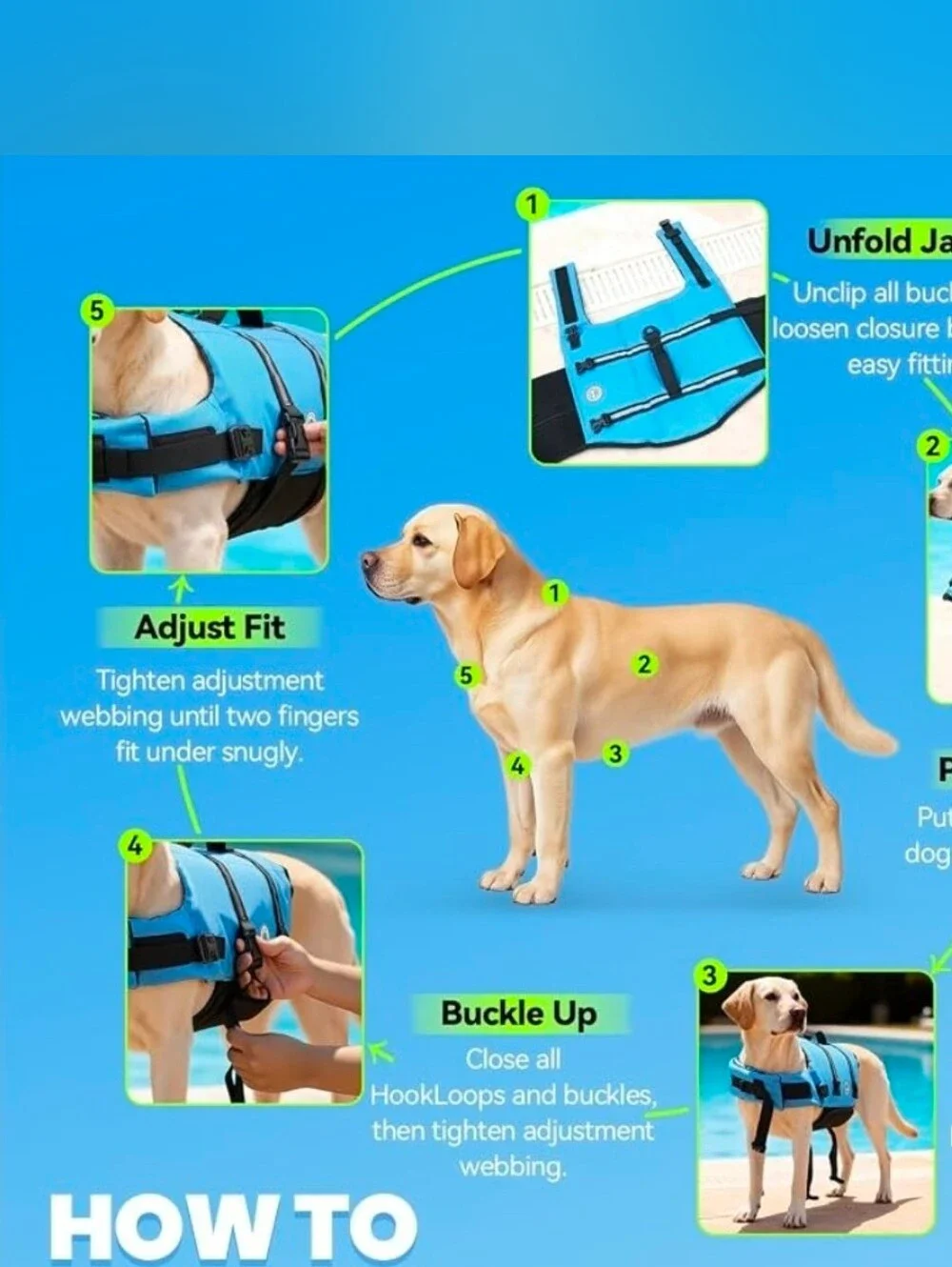VIVAGLORY Dog Life Vest Rip Stop Dog Swim Vest, M, Bright PinkHigh Visibility